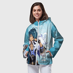 Ветровка с капюшоном женская GENSHIN IMPACT, КЭЙА, цвет: 3D-белый — фото 2