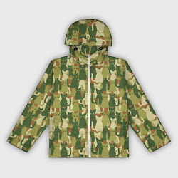 Ветровка с капюшоном женская Камуфляж из котов, цвет: 3D-белый