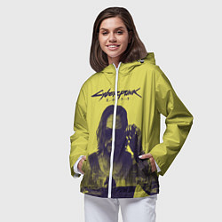 Ветровка с капюшоном женская Cyberpunk 2077, цвет: 3D-белый — фото 2