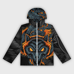Ветровка с капюшоном женская Волк и дракон, цвет: 3D-белый