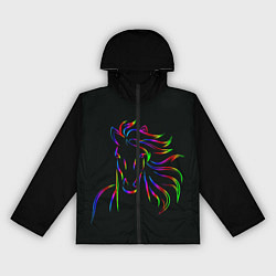 Ветровка с капюшоном женская Лошадка, цвет: 3D-черный