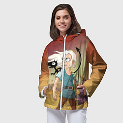 Ветровка с капюшоном женская Разочарование, цвет: 3D-белый — фото 2