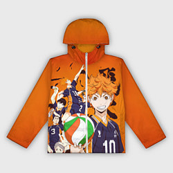 Ветровка с капюшоном женская ВОЛЕЙБОЛ!! HAIKYUU!!, цвет: 3D-белый