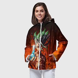 Ветровка с капюшоном женская Доктор Стоун, цвет: 3D-белый — фото 2