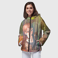 Ветровка с капюшоном женская Урарака Очако, цвет: 3D-черный — фото 2