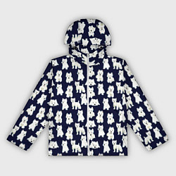 Ветровка с капюшоном женская Собаки Пушистики, цвет: 3D-белый