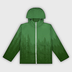 Ветровка с капюшоном женская Зеленый Лес, цвет: 3D-белый