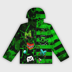 Ветровка с капюшоном женская Minecraft Майнкрафт, цвет: 3D-черный