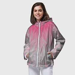 Ветровка с капюшоном женская Абстракция, цвет: 3D-белый — фото 2