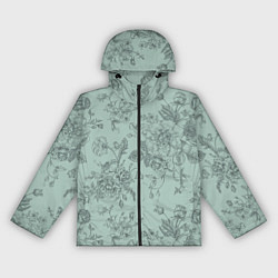 Ветровка с капюшоном женская Пионы и розы, цвет: 3D-черный