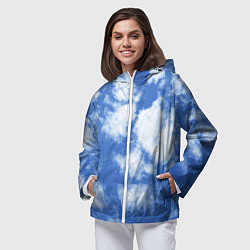 Ветровка с капюшоном женская ОБЛАКА, цвет: 3D-белый — фото 2