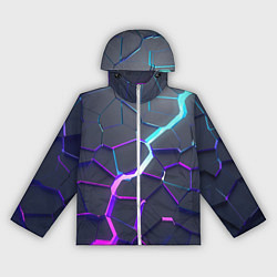 Ветровка с капюшоном женская НЕОНОВЫЙ РАЗЛОМ 3Д РАЗЛОМ, цвет: 3D-белый