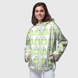 Ветровка с капюшоном женская Лягушки-росточки, цвет: 3D-белый — фото 2