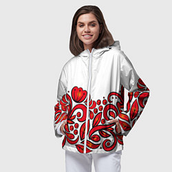 Ветровка с капюшоном женская ХОХЛОМА, цвет: 3D-белый — фото 2