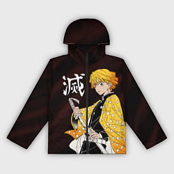 Ветровка с капюшоном женская КЛИНОК РАССЕКАЮЩИЙ ДЕМОНОВ, цвет: 3D-черный