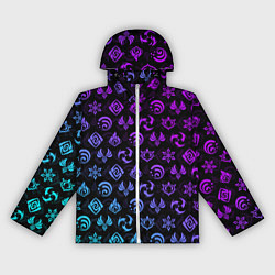 Ветровка с капюшоном женская GENSHIN IMPACT NEON, цвет: 3D-белый