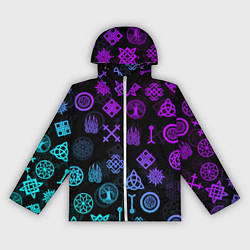Ветровка с капюшоном женская СЛАВЯНСКИЕ РУНЫ ПАТТЕРН Z, цвет: 3D-белый