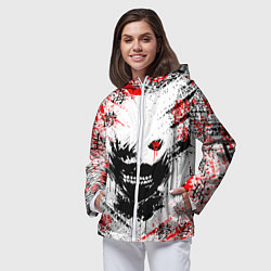 Ветровка с капюшоном женская ТОКИЙСКИЙ ГУЛЬ КЕН КАНЕКИ, цвет: 3D-белый — фото 2