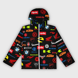 Ветровка с капюшоном женская Motorcycle pattern Мото паттерн Z, цвет: 3D-белый