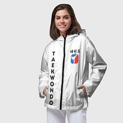 Ветровка с капюшоном женская Тхэквондо Taekwondo, цвет: 3D-черный — фото 2