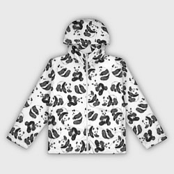 Ветровка с капюшоном женская Акварельные панды паттерн, цвет: 3D-белый