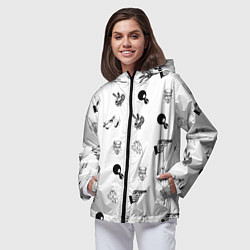 Ветровка с капюшоном женская Кровосток Паттерн Z, цвет: 3D-черный — фото 2