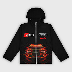 Ветровка с капюшоном женская AUDI RS 5 FIRE АУДИ РС 5, цвет: 3D-белый