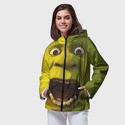 Ветровка с капюшоном женская Shrek is Yelling, цвет: 3D-черный — фото 2