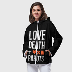 Ветровка с капюшоном женская Love Death Robots, цвет: 3D-белый — фото 2