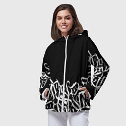 Ветровка с капюшоном женская КАЛЛИГРАФИЯ CALLIGRAPHY, цвет: 3D-белый — фото 2