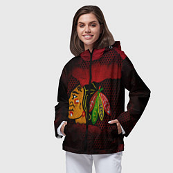 Ветровка с капюшоном женская CHICAGO NHL, цвет: 3D-черный — фото 2