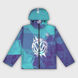Ветровка с капюшоном женская VOLKSWAGEN, цвет: 3D-черный