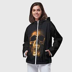 Ветровка с капюшоном женская Golden Skull, цвет: 3D-белый — фото 2