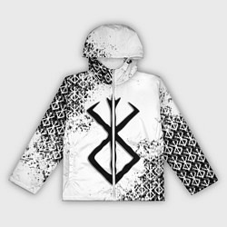 Ветровка с капюшоном женская БЕРСЕРК logo чб, цвет: 3D-белый