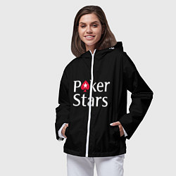 Ветровка с капюшоном женская Poker Stars, цвет: 3D-белый — фото 2