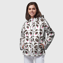 Ветровка с капюшоном женская Панд много не бывает, цвет: 3D-белый — фото 2