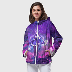 Ветровка с капюшоном женская Genshin Impact Кэ Цин, цвет: 3D-белый — фото 2