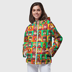 Ветровка с капюшоном женская Аниме Южный парк, цвет: 3D-белый — фото 2