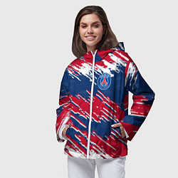 Ветровка с капюшоном женская ФК ПСЖ PARIS SAINT GERMAIN, цвет: 3D-белый — фото 2