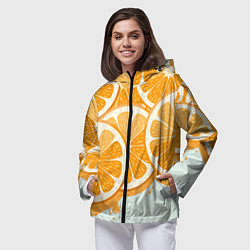 Ветровка с капюшоном женская АПЕЛЬСИН ORANGE, цвет: 3D-черный — фото 2