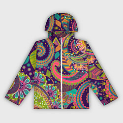 Ветровка с капюшоном женская Яркий красочный узор, цвет: 3D-белый