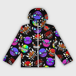 Ветровка с капюшоном женская Geometry Dash: Demons Squad, цвет: 3D-белый