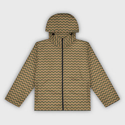 Ветровка с капюшоном женская Абстракция разноцветные зигзаги, цвет: 3D-черный