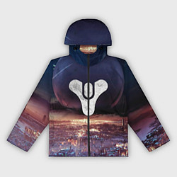 Ветровка с капюшоном женская ДЕСТИНИ ЗЕМЛЯ ХАБ, СТРАННИК НАД ГОРОДОМ, цвет: 3D-черный