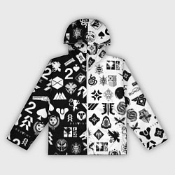 Ветровка с капюшоном женская DESTINY LOGOBOMBING ЧЁРНО БЕЛОЕ, цвет: 3D-белый