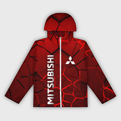 Ветровка с капюшоном женская Митсубиси 3D плиты, цвет: 3D-белый