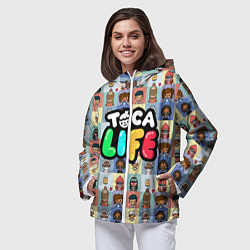 Ветровка с капюшоном женская Toca Life, цвет: 3D-белый — фото 2