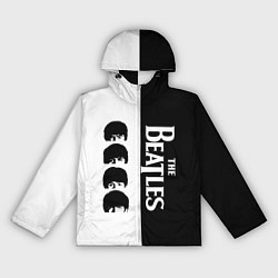 Ветровка с капюшоном женская The Beatles черно - белый партер, цвет: 3D-белый