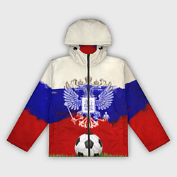 Ветровка с капюшоном женская Российский футбол, цвет: 3D-черный