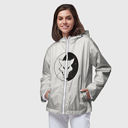 Ветровка с капюшоном женская Лунные волки ранний лого цвет легиона, цвет: 3D-белый — фото 2